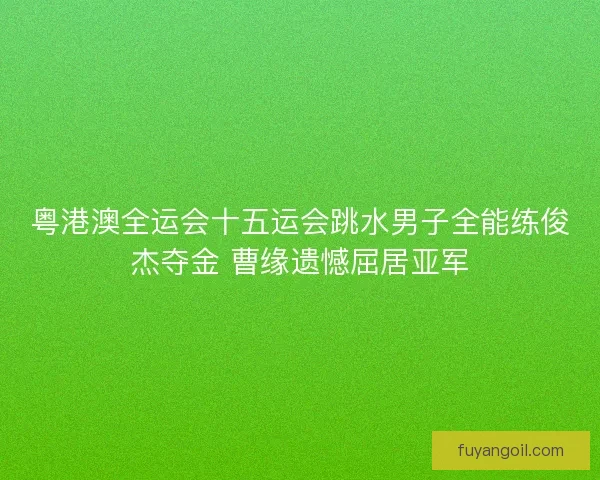 粤港澳全运会十五运会跳水男子全能练俊杰夺金 曹缘遗憾屈居亚军